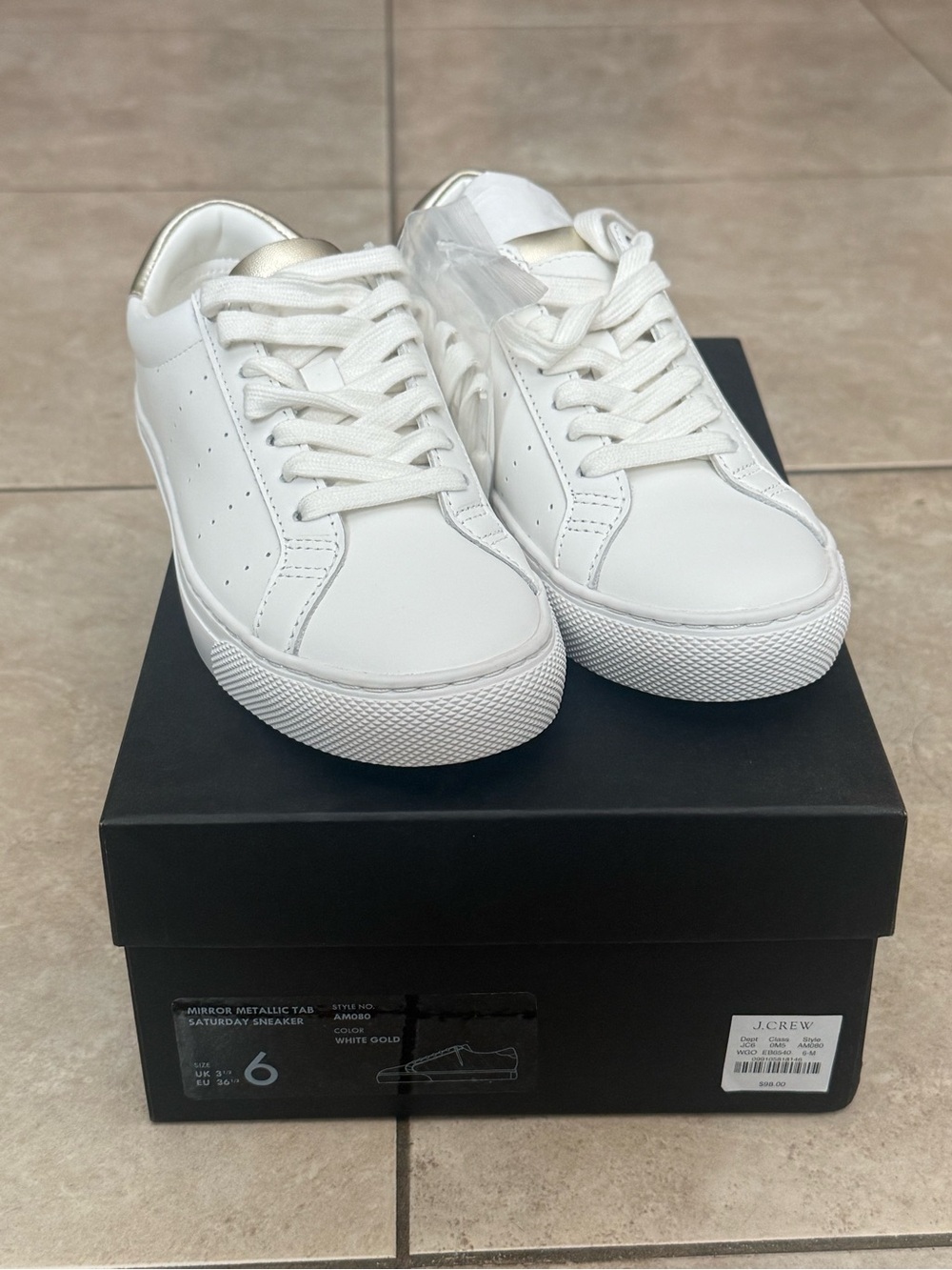 J.Crew Low Top White Sneakers